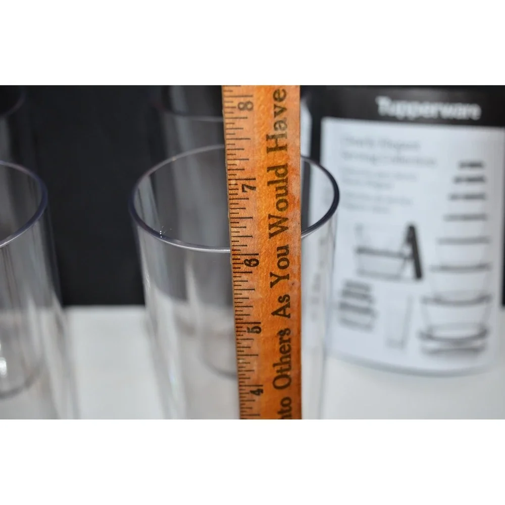 4 New Tupperware Clearly Elegant Tumbler Set Sheer acrylic Plastic set